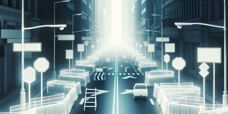 Alb este folosit pentru a semnaliza inchiderea temporara a drumului