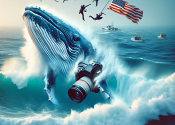 SUA Balena rastoarna barca aruncand doi oameni peste bord VIDEO