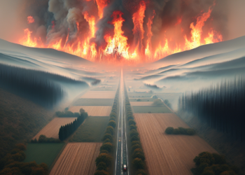 Incendiu puternic de vegetatie in Dolj aproape de DN 6