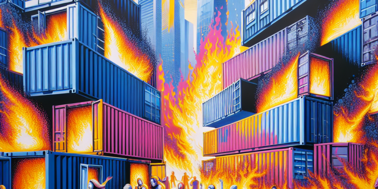 Bucuresti Incendiu la containere locuite de ucraineni VIDEO