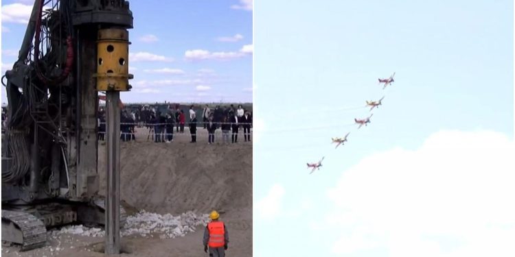 Podul de flori peste Prut survolat de avioane