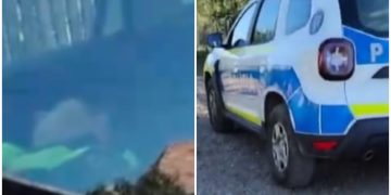 Politistii surprinsi dormind in fata casei