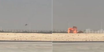 Avion de vanatoare prabusit in Dubai la festivalul aviatiei