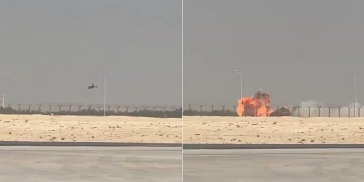 Avion de vanatoare prabusit in Dubai la festivalul aviatiei