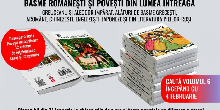 Seria Povesti nemuritoare continua cu volumul 5 basme romanesti si povesti din toata lumea