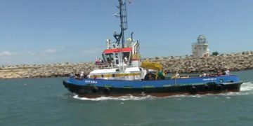 Imagini de arhiva cu remorcherul Astana scufundat in Portul Midia Nava era sub pavilion romanesc