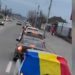 Soferii din Bihor au protestat impotriva cresterei pretului combustibilului Au alimentat cu 2 lei si au mers in