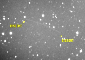 Imagini cu naveta Orion in drum spre Luna capturate de Observatorul Astronomic Bucuresti