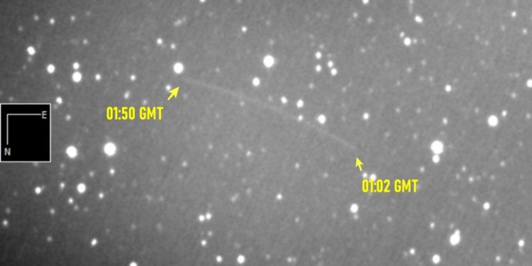 Imagini cu naveta Orion in drum spre Luna capturate de Observatorul Astronomic Bucuresti