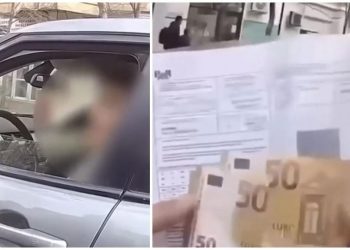 Momentul in care o soferita incearca sa mituiasca un politist in capitala scenele au fost