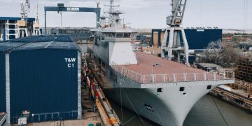 Prima nava portavion pentru drone din Europa a fost lansata pe apa in Romania