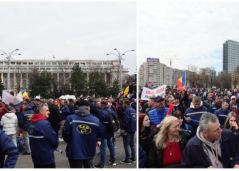 protest in piata victoriei impotriva masurilor guvernamentale se estimeaza o prezenta de peste 10000 de persoane