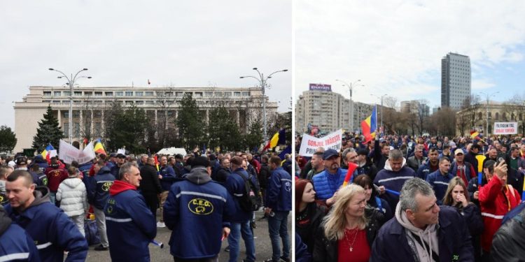 protest in piata victoriei impotriva masurilor guvernamentale se estimeaza o prezenta de peste 10000 de persoane